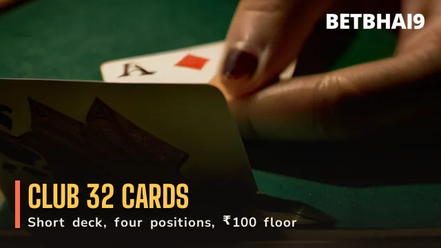 Betbhai9 Club dealer sliding four cards to four positions on green felt