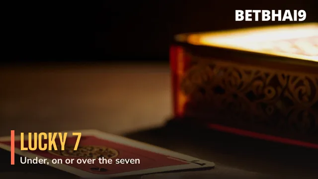 One face-down card beside coral chips on the Betbhai9 Lucky 7 table