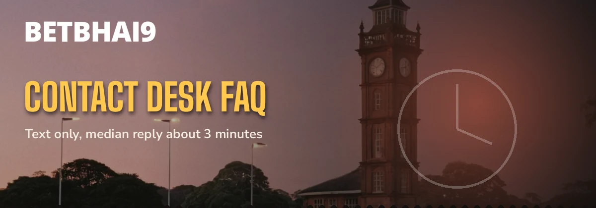 Pavilion clock tower at dusk under the Betbhai9 contact desk FAQ label